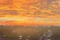 Morgenlicht über Meer und Narbonne-Plage vom Balkon der Ferienwohnung L’Aubergine Bellevue im Oktober